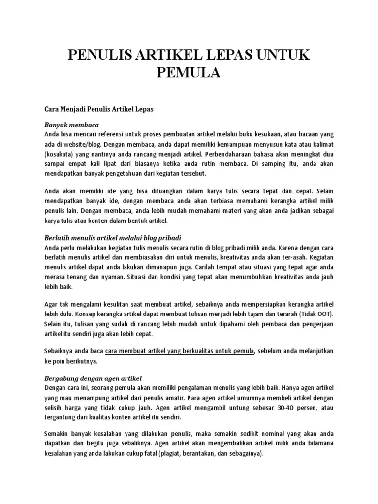 Cara menjadi penulis lepas dibayar per artikel – Panduan Praktis 2026